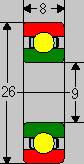629ZZ Bearing 9x26x8 Shielded:vxb:Bearings