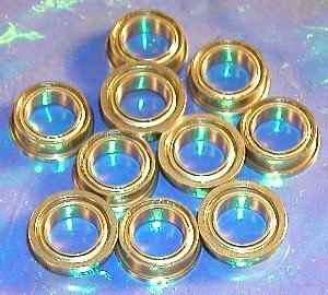 10 Flanged Bearing FR168ZZ 1/4"x3/8"x1/8" Shielded