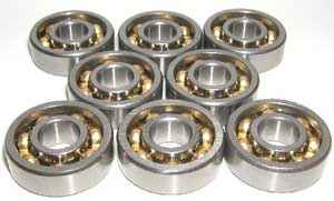 8 ABEC-7 Skateboard Bearings:Bronze Cage:Open