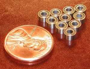 10 Unflanged Slot Car Bearing 3/32"x3/16" Shielded