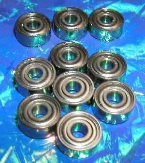 10 Bearing R168ZZ 1/4"x3/8"x1/8" Shielded