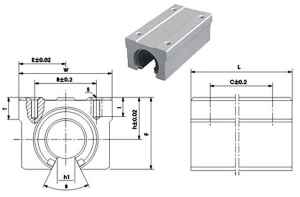 20mm Linear Bearing Twin Block Slide unit Open:vxb:Ball Bearings